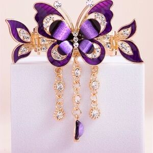 Elegant Purple Butterfly hair clip